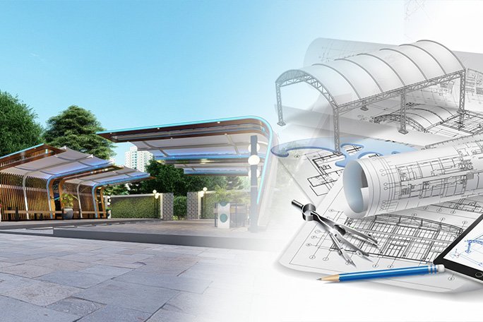 Layanan Simulasi Desain 3D Kanopi Membrane